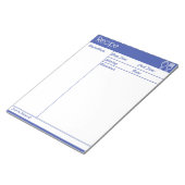 Bloc-note Page Recette bleue simple sans ligne (Incliné)