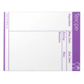 Bloc-note Page Recette violette simple sans ligne (Devant)