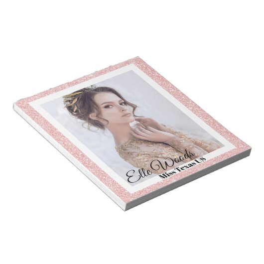 Bloc-note Pageant Autograph Pad - Bordure Rose Parties scint (Incliné)