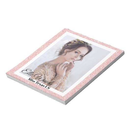 Bloc-note Pageant Autograph Pad - Bordure Rose Parties scint (Tourné)