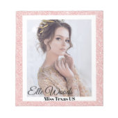 Bloc-note Pageant Autograph Pad - Bordure Rose Parties scint (Devant)