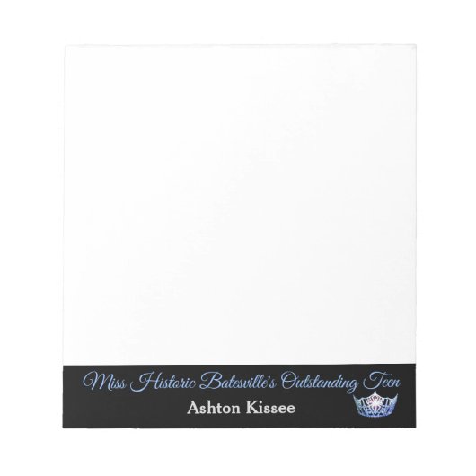Bloc-note Pageant de style Miss America Pageant Crown Autogr (Devant)