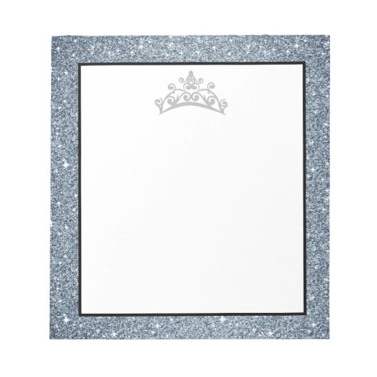 Bloc-note Pageant Tiara Parties scintillant bleu couronne Bl (Devant)