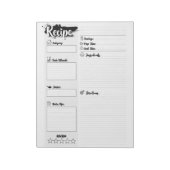 Bloc-note Pages de recette de base personnalisées vierges (Tourné)