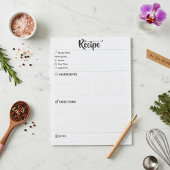 Bloc-note Pages de recette vierges / Papiers | Recharge Mini
