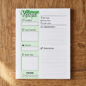Bloc-note Pages de recettes de base pour chefs personnalisés