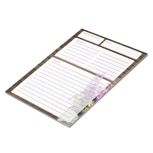 Bloc-note Pages de recettes Rustic Barn Wood and Jar of Flow (Incliné)