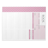 Bloc-note Pages d'évaluation de la lecture de Rose Cashmere (Devant)