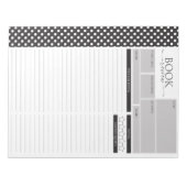 Bloc-note Pages Noir et Blanc de révision de lecture Bloc-no (Devant)