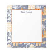 Bloc-note Pagode de la Chinoiserie orange et bleue (Devant)