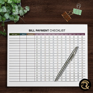 Bloc-note Paiement minimal de la facture