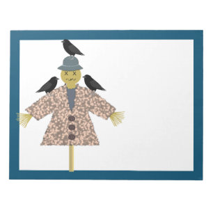 Bloc-note Paille d'Halloween Scarecrow et Ravens