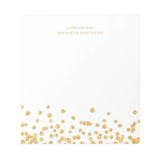 Bloc-note Pailleté Chic Glam Faux Confettis avec nom  (Devant)