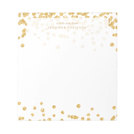 Bloc-note Pailleté Chic Glam Faux Confettis avec nom (Devant)
