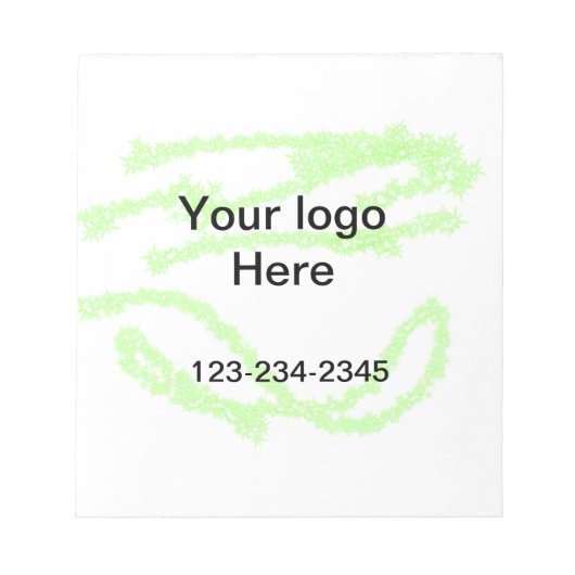 Bloc-note Pailleté vert simple ajoutez votre logo numéro (Devant)