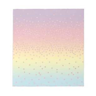 Bloc-note Paillettes de confettis en or rose élégant en dégr