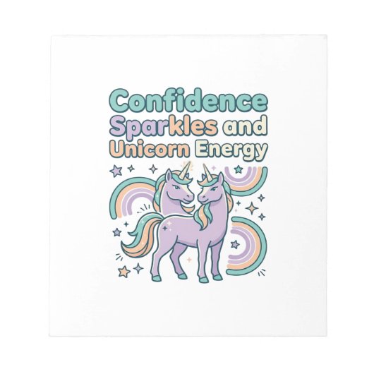 Bloc-note Paillettes de Confiance de Licorne et Conception d (Devant)