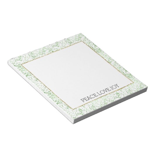 Bloc-note Paillettes Vertes Points Dorés Glitz   (Incliné)