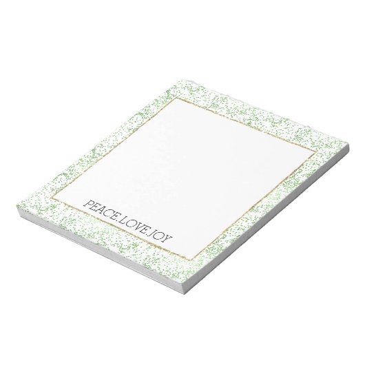 Bloc-note Paillettes Vertes Points Dorés Glitz   (Tourné)