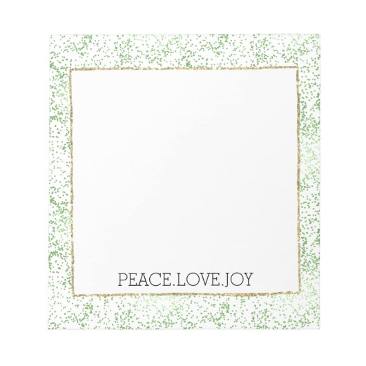 Bloc-note Paillettes Vertes Points Dorés Glitz   (Devant)