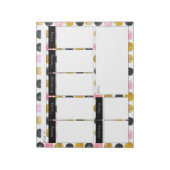 Bloc-note Paint à points rose et or Polka Motif hebdomadaire (Tourné)