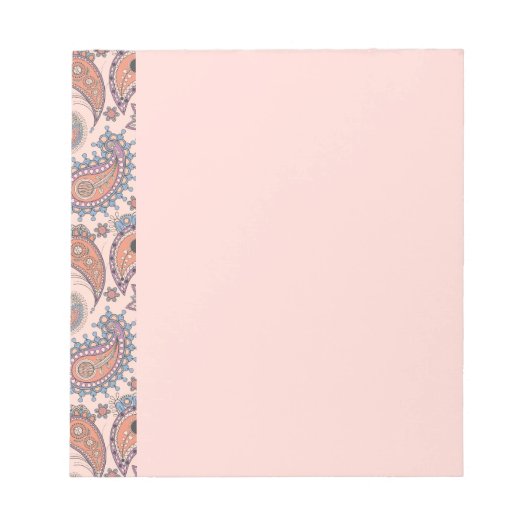 Bloc-note Paisley en rose (Devant)
