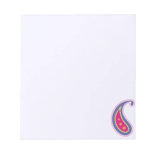 Bloc-note Paisley violet rose (Devant)