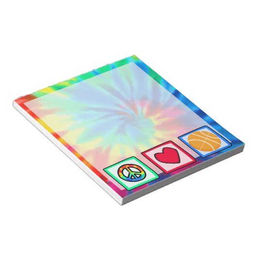 Bloc-note Paix, Amour, Basket-ball (Incliné)