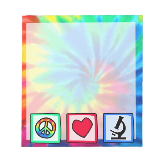 Bloc-note Paix, Amour, Microscopes (Devant)