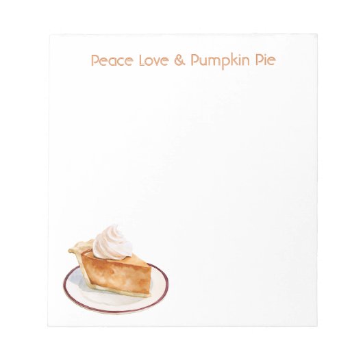 Bloc-note Paix Amour & Tarte à la Citrouille (Devant)