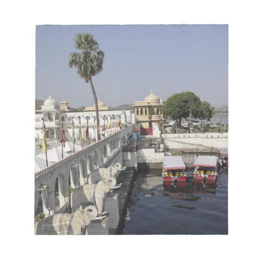 Bloc-note Palais Jag Mindar, lac Pichola, Udaipur, Inde. (Devant)
