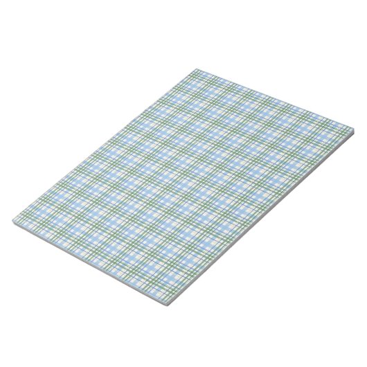 Bloc-note Pale Bleu Vert Plaid Carte Enveloppe Liner (Incliné)