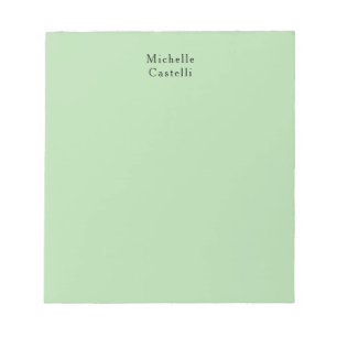 Bloc-note Pale Green Professional Unique Classic Votre nom