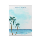 Bloc-note Palmier tropical bleu et blanc rétro (Tourné)