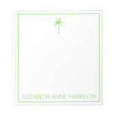 Bloc-note Palmiers verts et blancs et rayures (Devant)