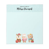 Bloc-note Pals de Noël - Rennes, Ours et Lapin (Devant)