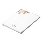 Bloc-note Pampas Grass Script Terracotta Monogramme Nom (Tourné)