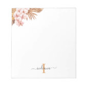 Bloc-note Pampas Grass Script Terracotta Monogramme Nom (Devant)