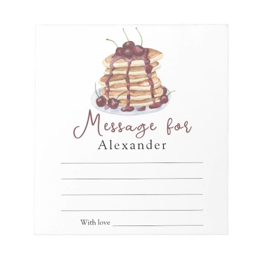 Bloc-note Pancakes Time Capsule Message (Devant)