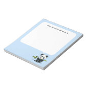 Bloc-note Panda avec bloc de choses à faire en bambou bleu (Tourné)