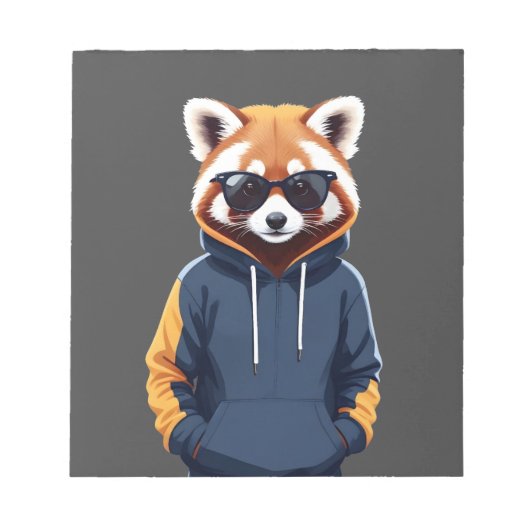 Bloc-note Panda rouge porter Sweat - shirt à capuche drôle C (Devant)