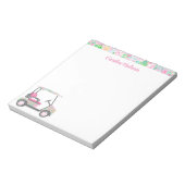 Bloc-note Panier de golf Pink & Green Palm Beach personnalis (Tourné)