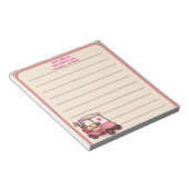 Bloc-note Panier de golf rose personnalisé (Incliné)