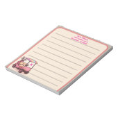 Bloc-note Panier de golf rose personnalisé (Tourné)
