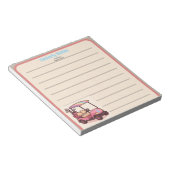 Bloc-note Panier de golf rose personnalisé (Incliné)