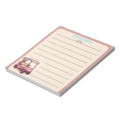 Bloc-note Panier de golf rose personnalisé (Tourné)