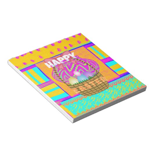 Bloc-note Panier de Pâques et d'Oeufs inspirés de l'Afrique  (Incliné)