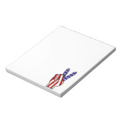 Bloc-note Panneau de paix main - Blanc rouge & Bleu (Tourné)