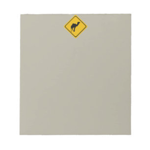 Bloc-note panneau routier de chameau