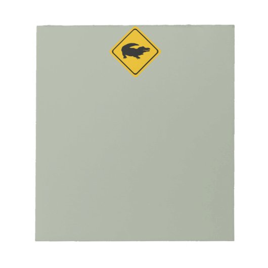 Bloc-note panneau routier de crocodile (Devant)